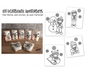 ITH Stickdatei - Lichtbeutel Winterboys